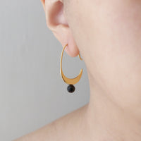 Gemstone Crescent Earrings
