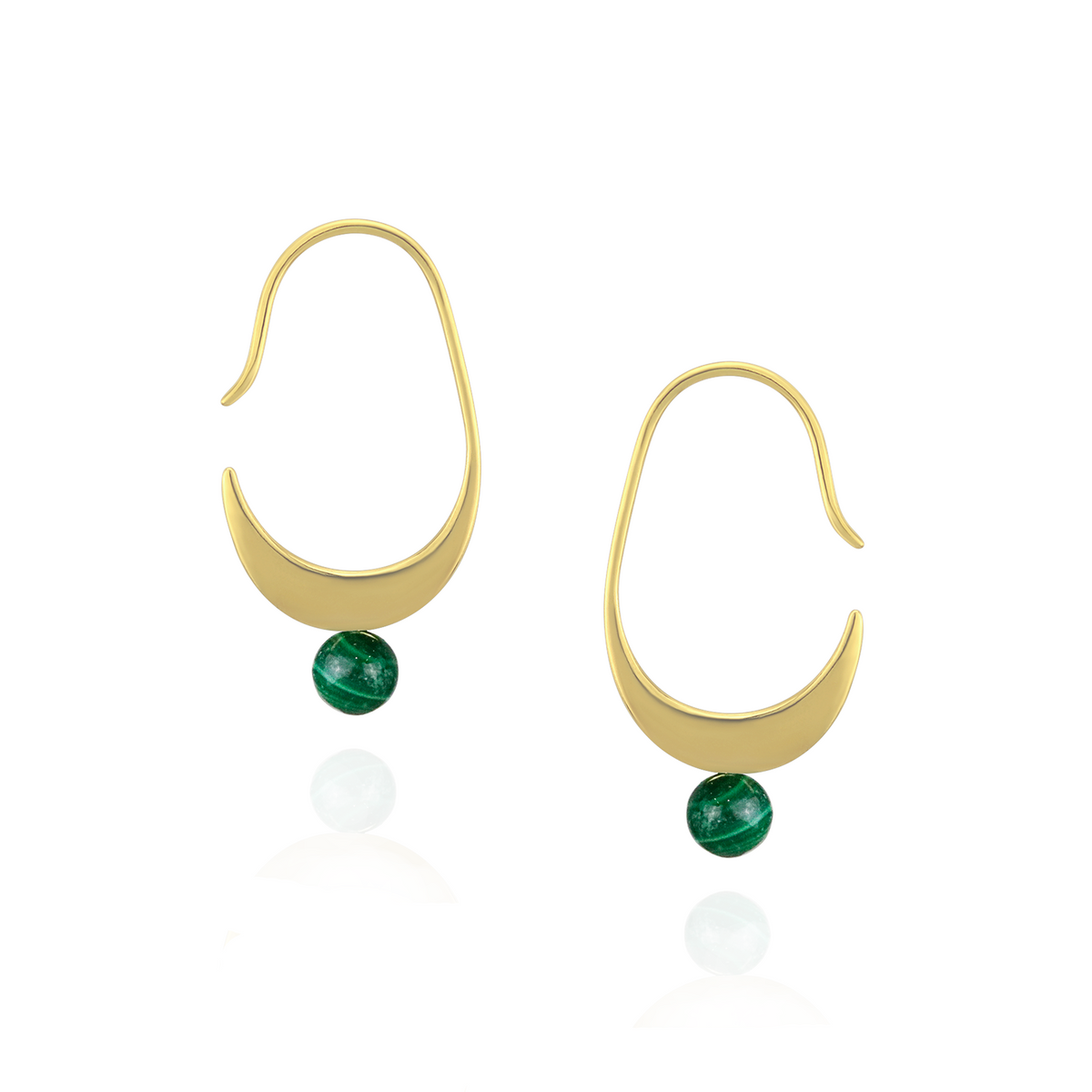 Gemstone Crescent Earrings