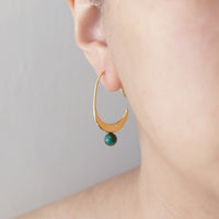 Gemstone Crescent Earrings