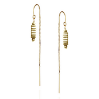 Plated Hematite Tile Threader Earrings
