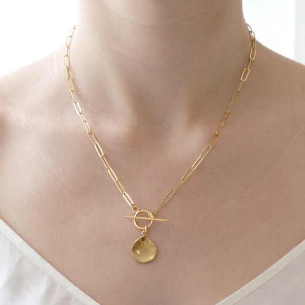 Flat Teardrop Toggle Necklace