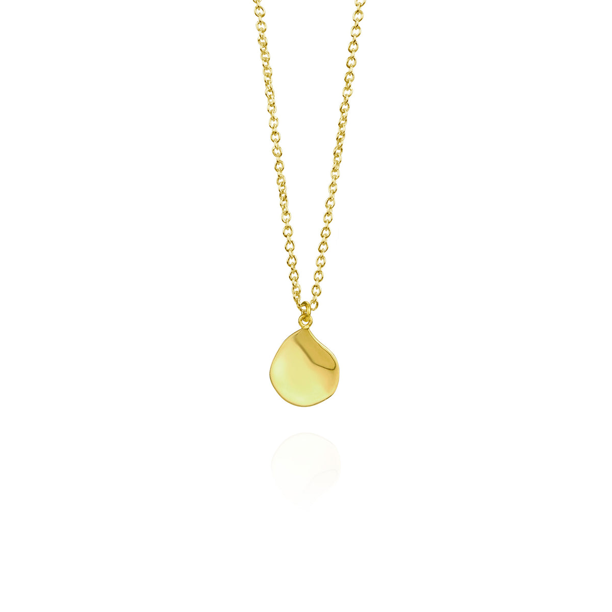 Flat Teardrop Pendant Necklace