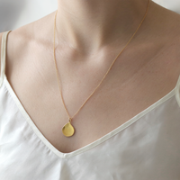 Flat Teardrop Pendant Necklace