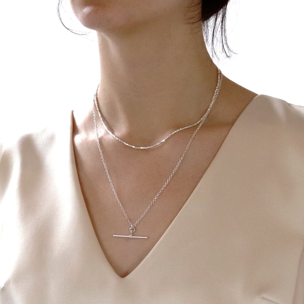 Faceted Nugget Bead Necklace