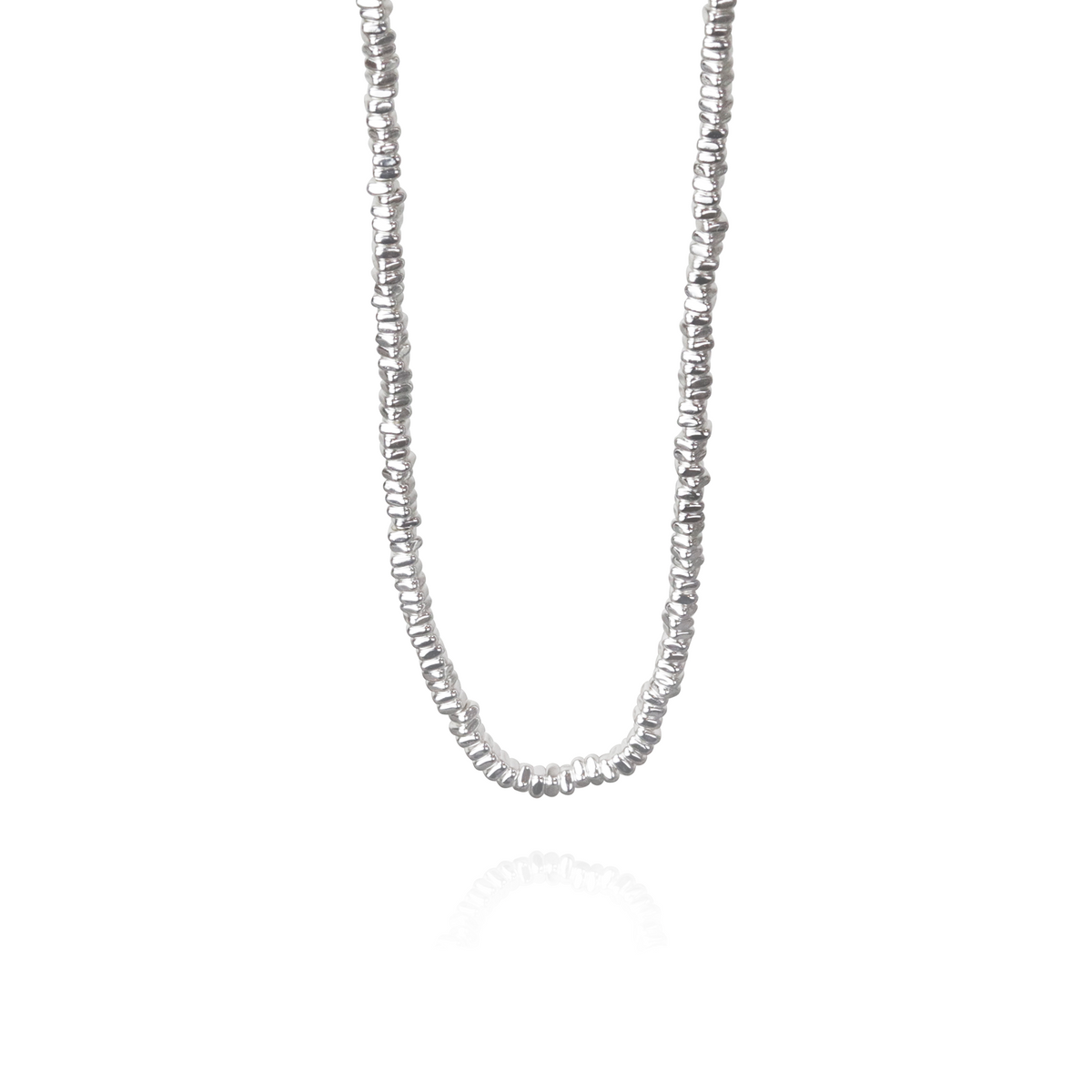 Plated Hematite Rounded Tile Necklace