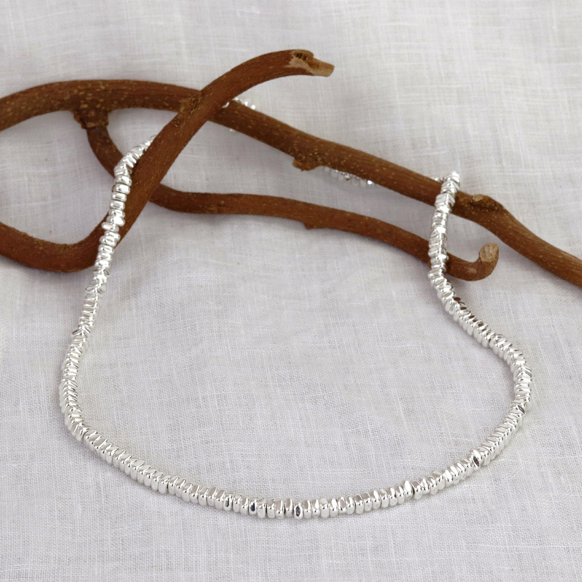 Plated Hematite Rounded Tile Necklace