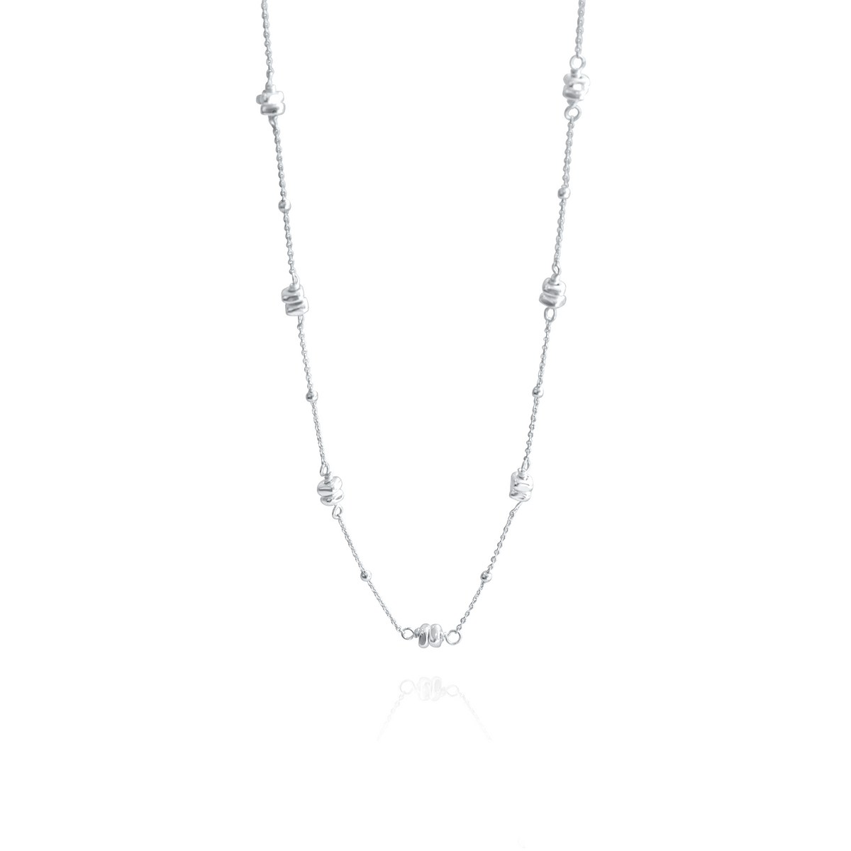 Plated Hematite Satellite Chain Necklace