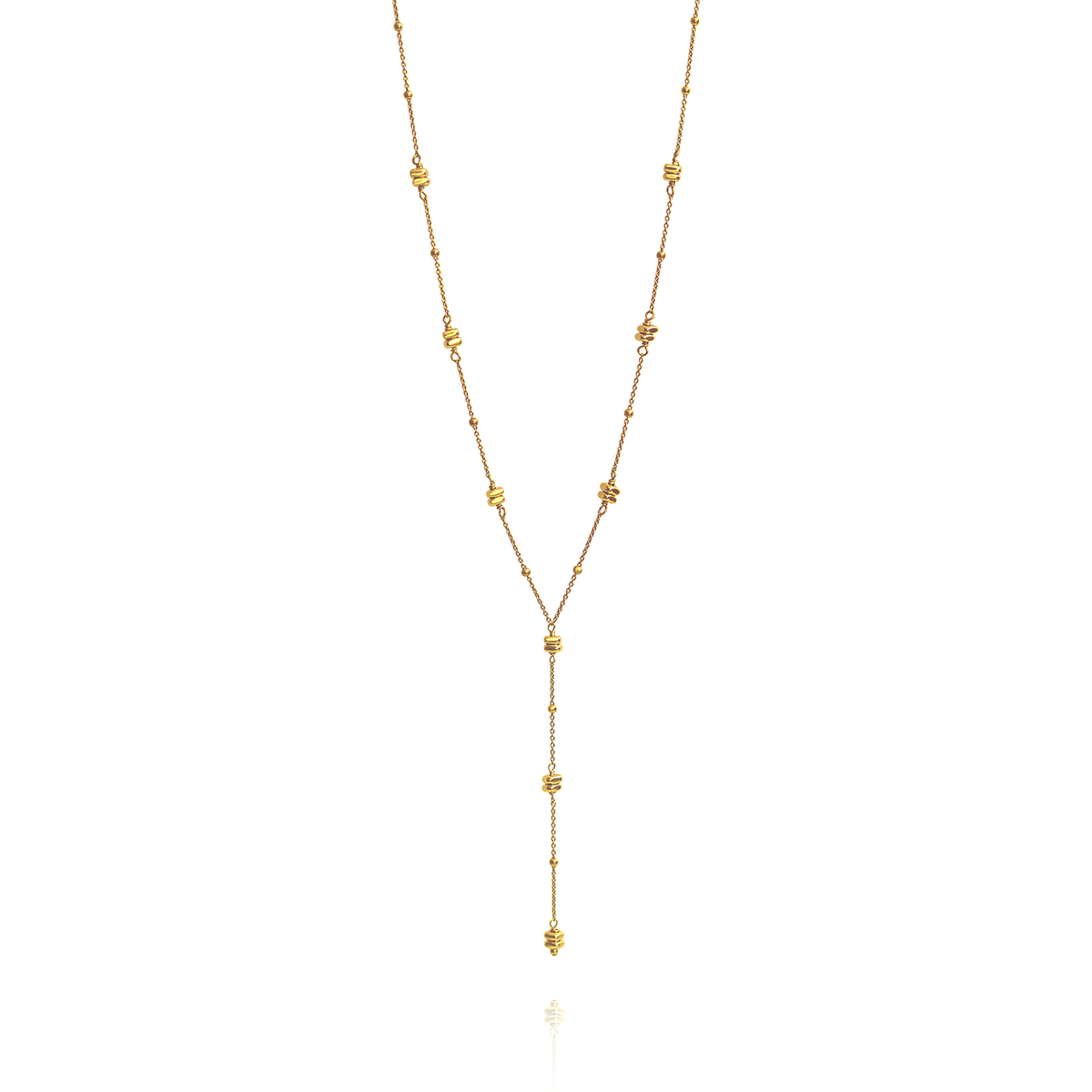 Plated Hematite Satellite Chain Y Necklace