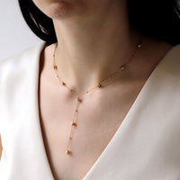 Plated Hematite Satellite Chain Y Necklace