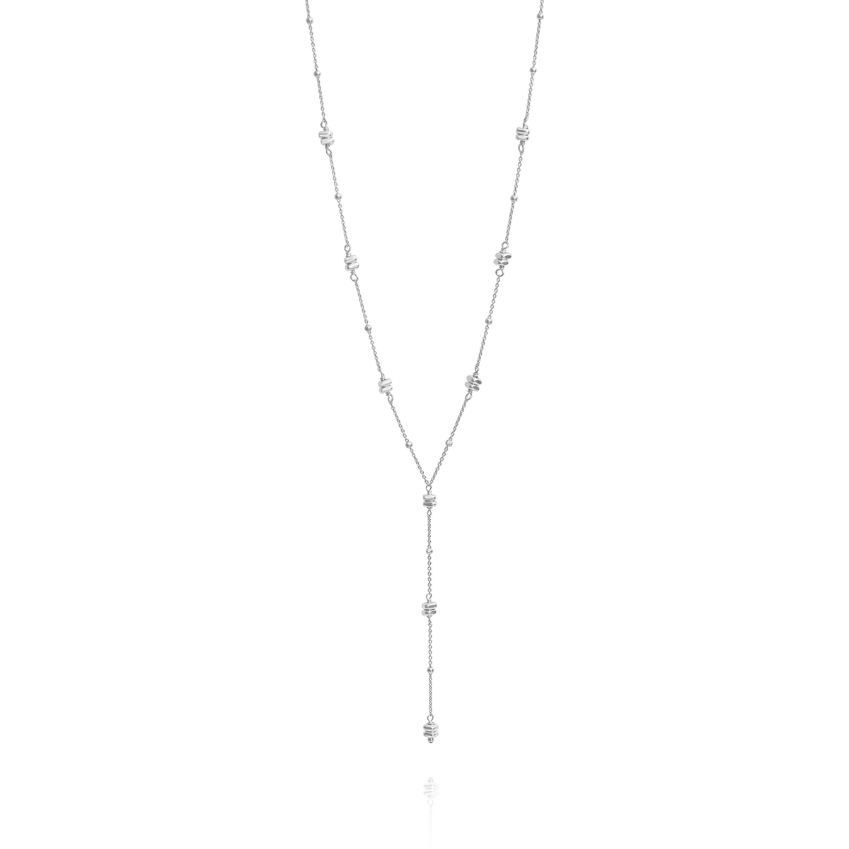 Plated Hematite Satellite Chain Y Necklace