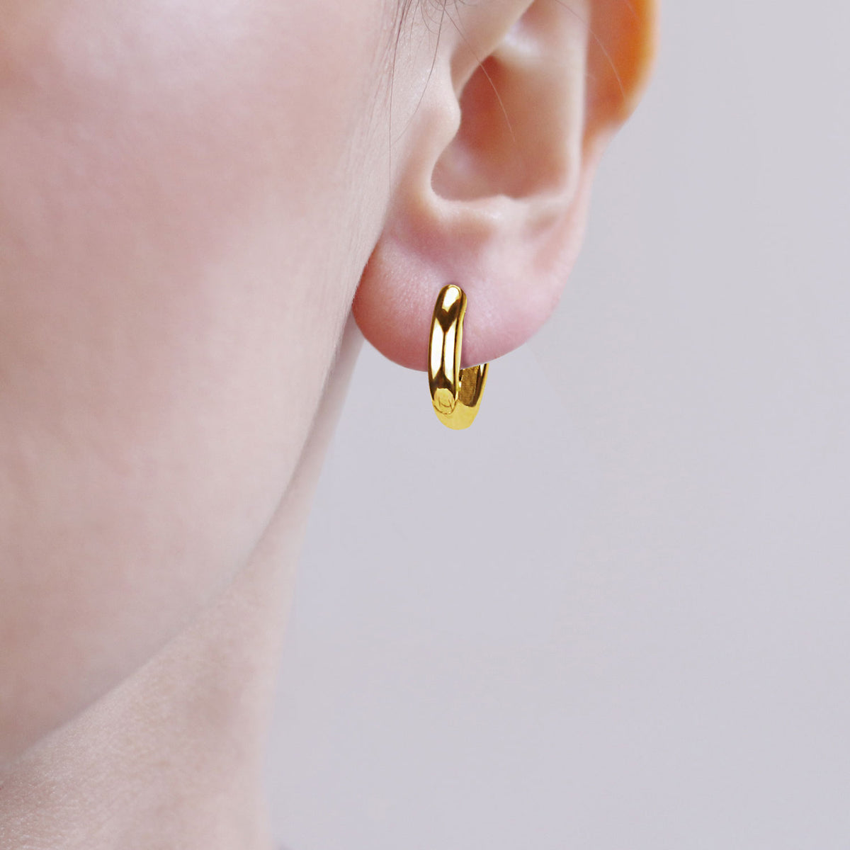 Textured Oval Huggie Earrings