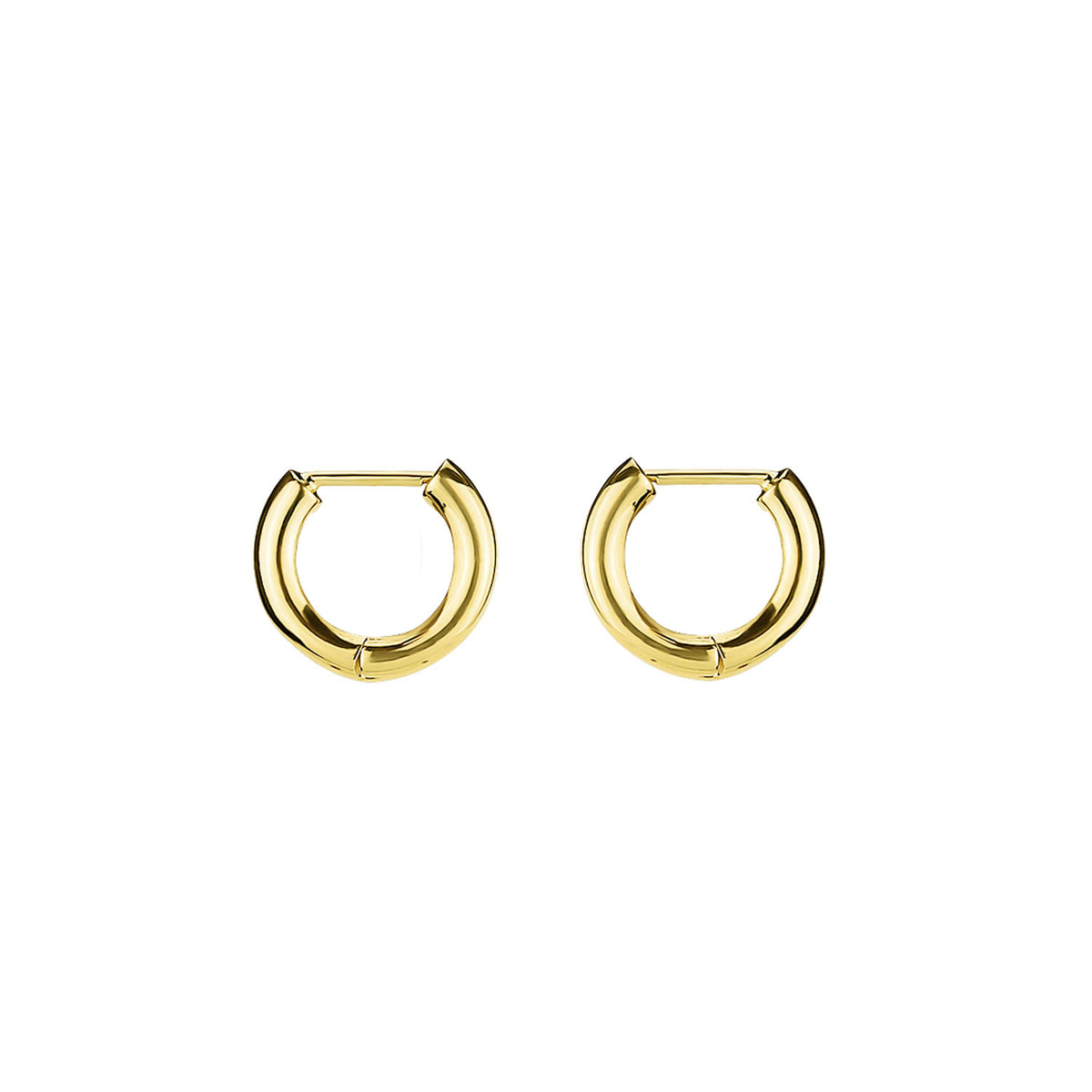 Faceted Oval Gemstone on Hinged Huggie Earrings
