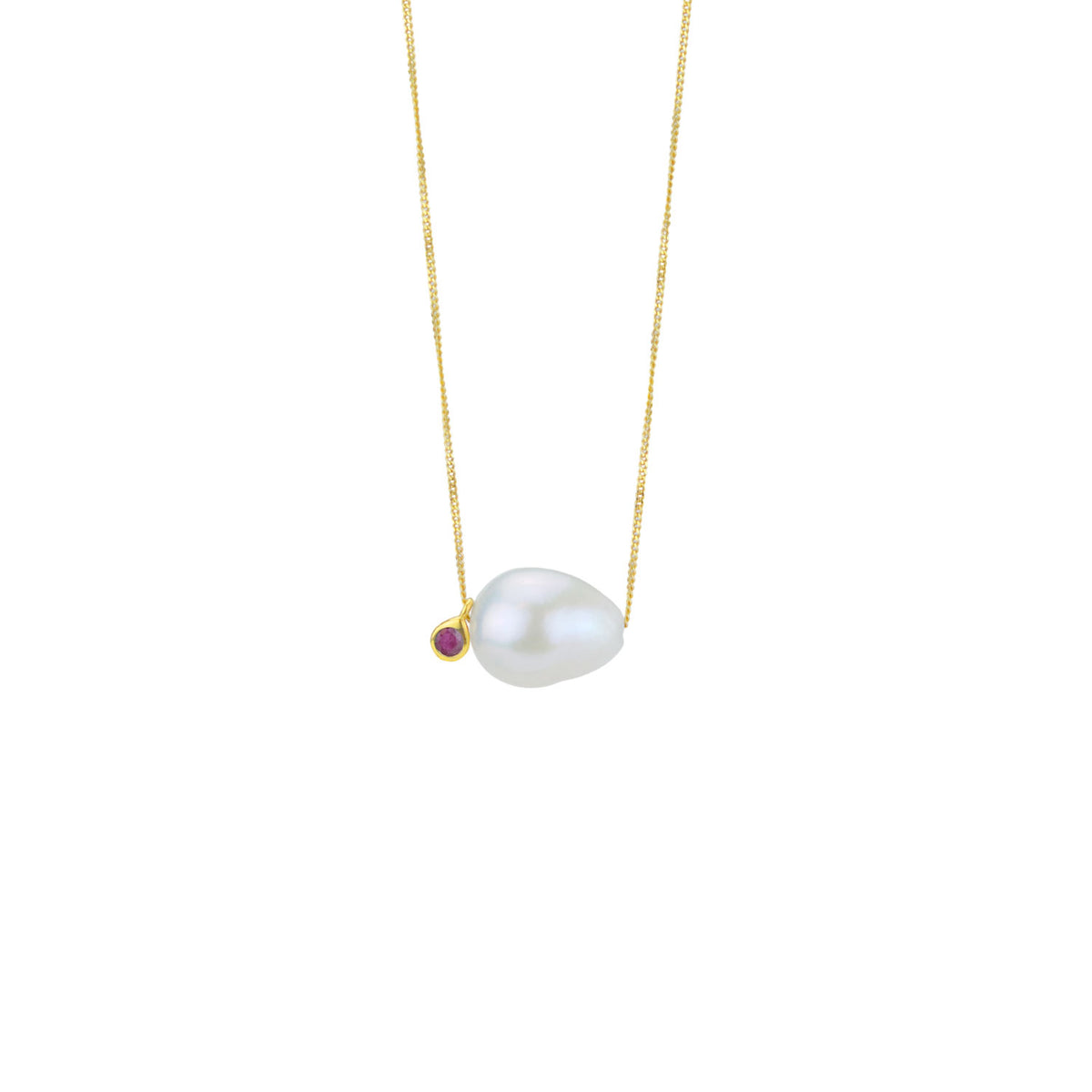 Floating Gem & Pearl Necklace