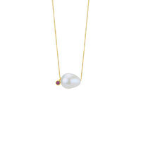 Floating Gem & Pearl Necklace