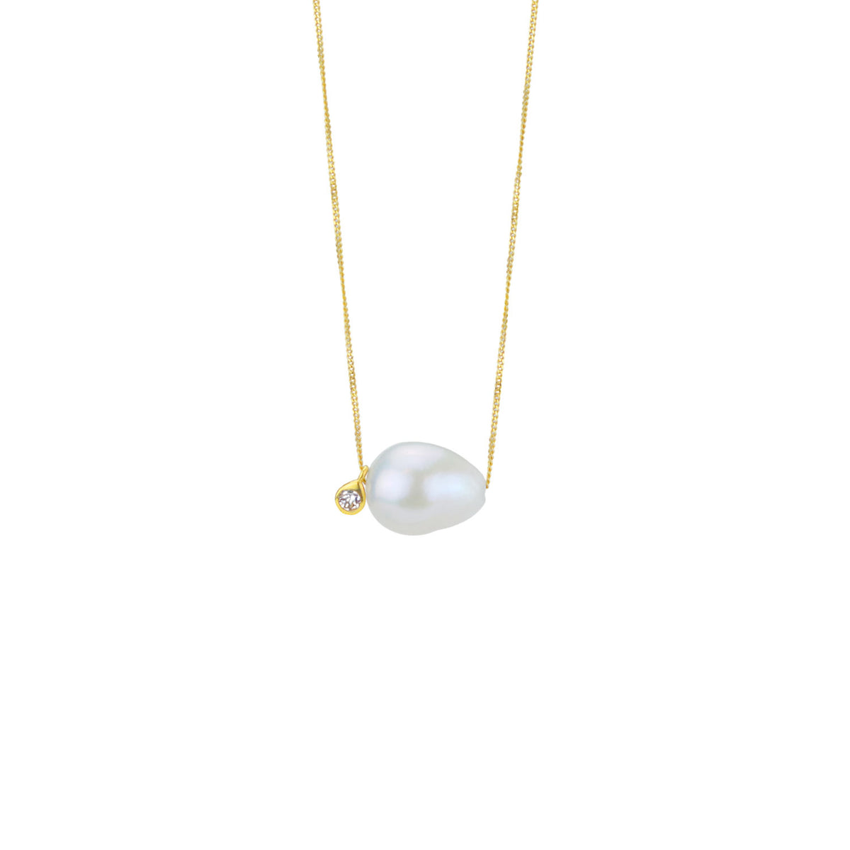 Floating Gem & Pearl Necklace