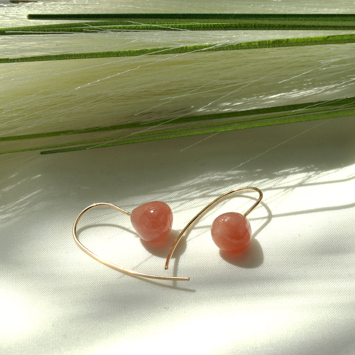 Smooth Gem Drop Earrings