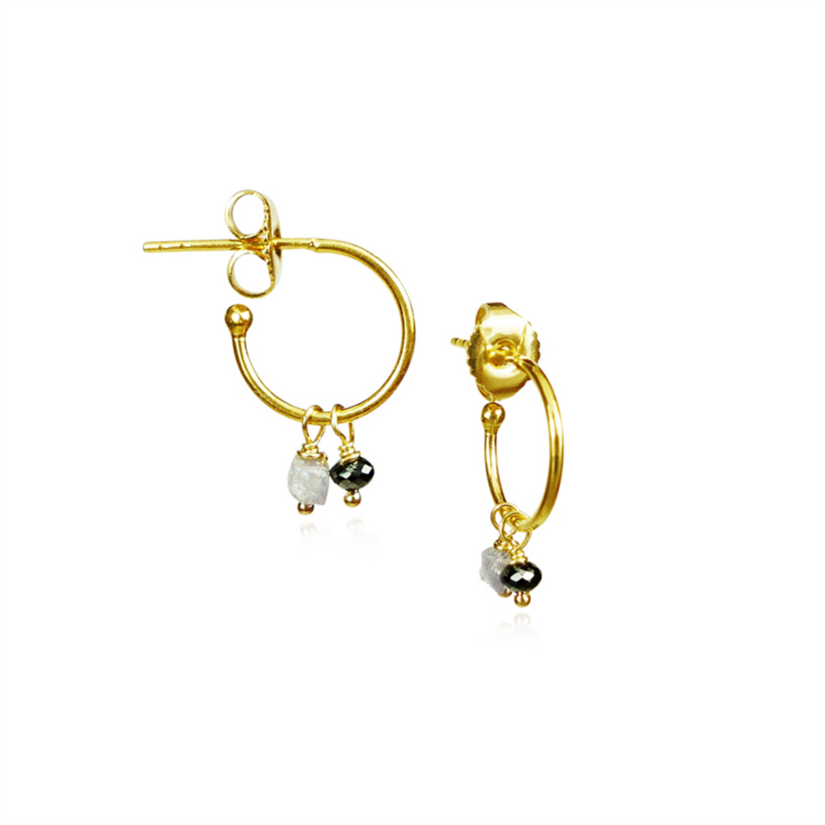 Dainty Diamond Hoops