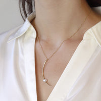 White Pearl Curved Spear Pendant