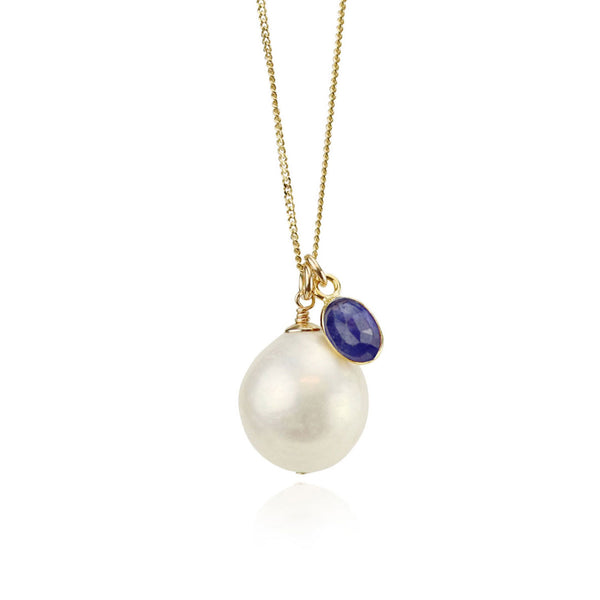 Pearl and Oval Gemstone Necklace