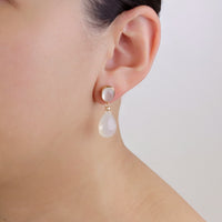 White Chalcedony Drop Earrings