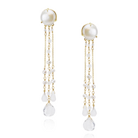 White Pearl Chandelier Earrings