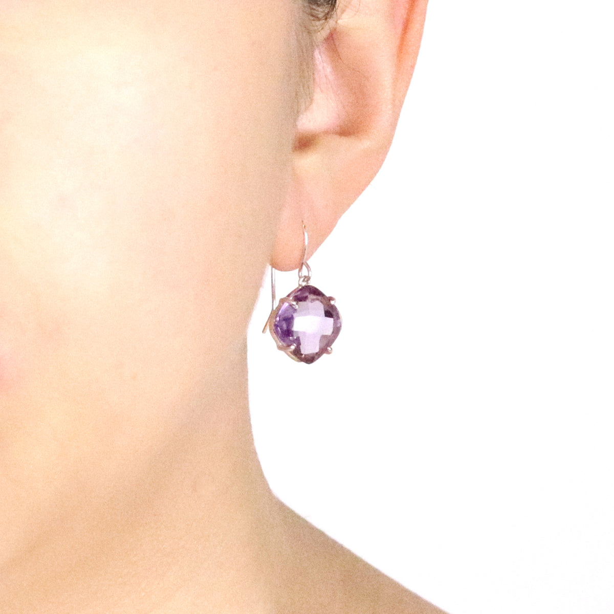 Amethyst Cushion Fish Hooks