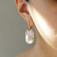 Latch Back Baroque Pearl Earrings - Limited Edition
