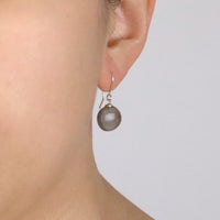 Grey Moonstone Coin Earrings