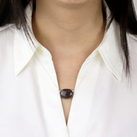 Black moonstone oval pendant