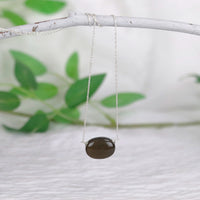 Black moonstone oval pendant