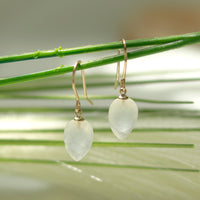 Carved Leaf Drop Earrings