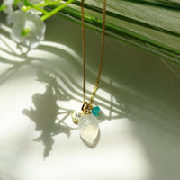 Carved Gemstone Cluster Pendant Necklace