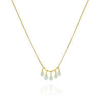 Delicate adjustable briolette necklace featuring stunning aqua gemstones, perfect for everyday elegance.