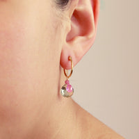 Gem Cluster Hoop Earrings