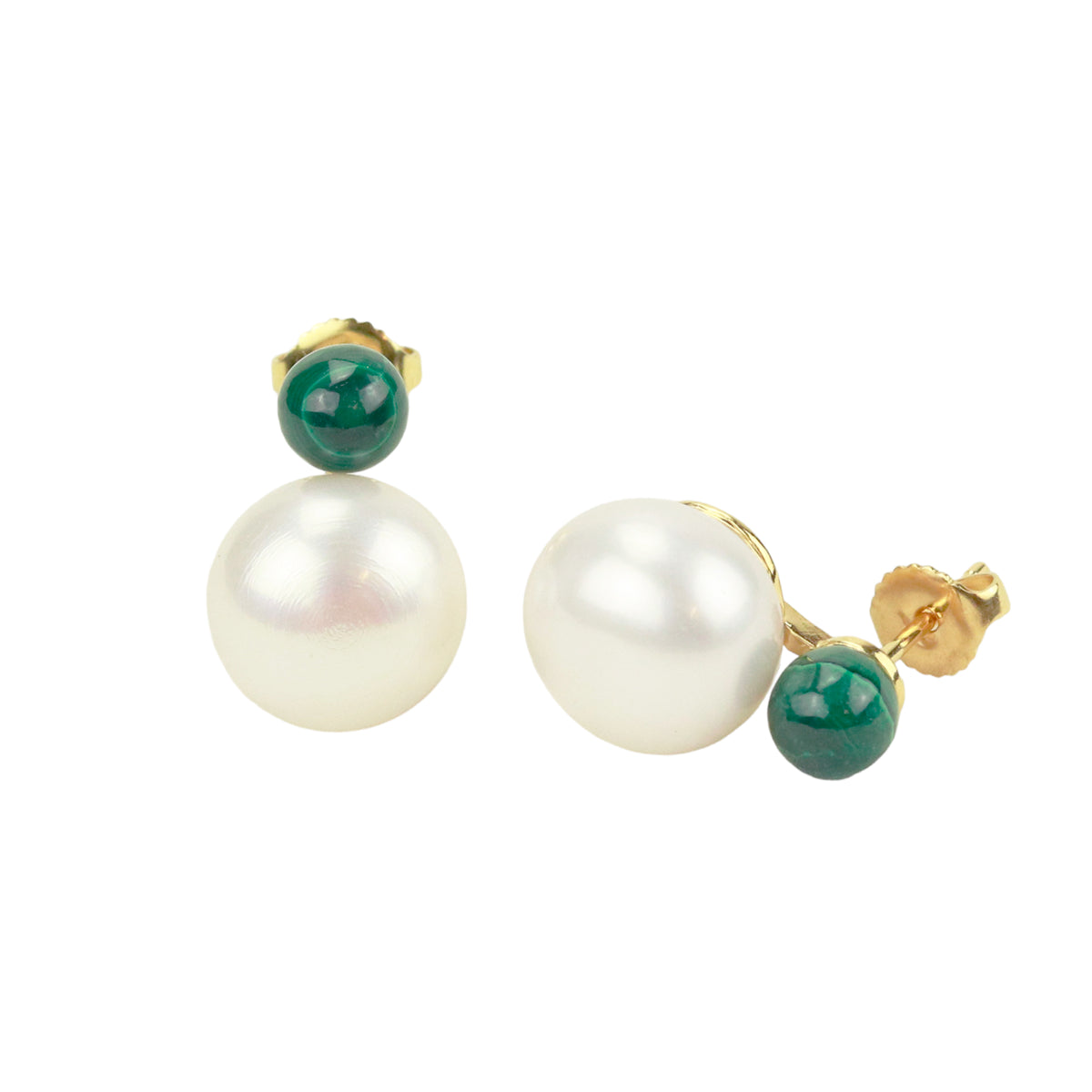 Pearl and Faceted Stone Stud