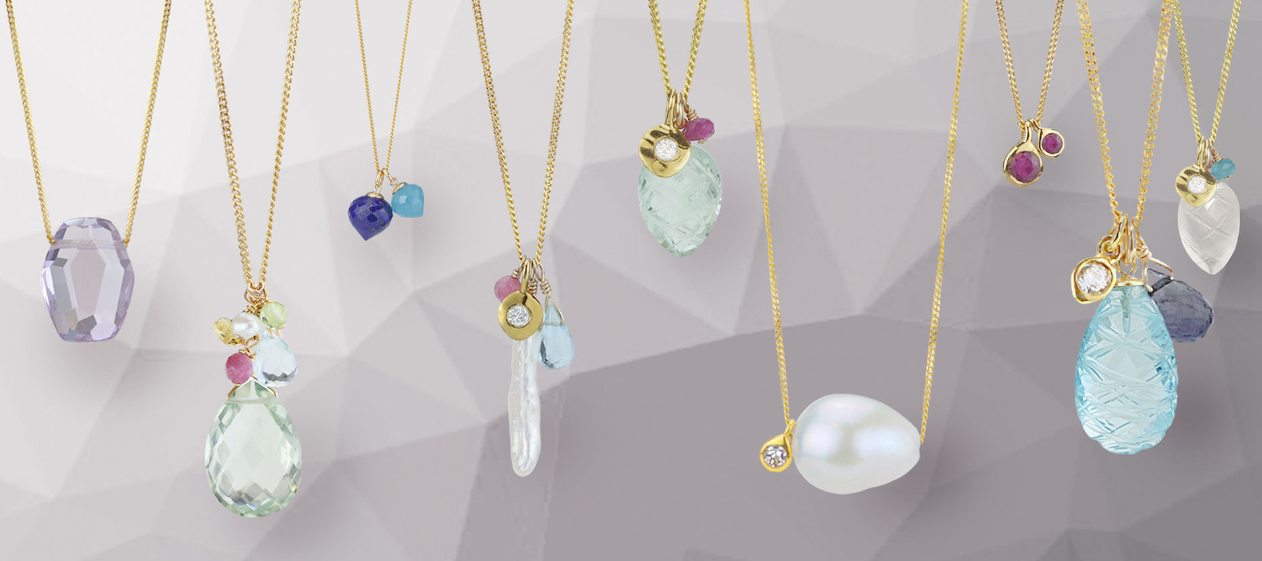 Handmade gemstone and gold necklaces from MOUNIR Jewellery Collection