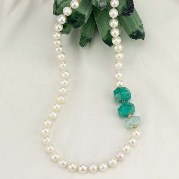 Pearl and Amazonite Necklace