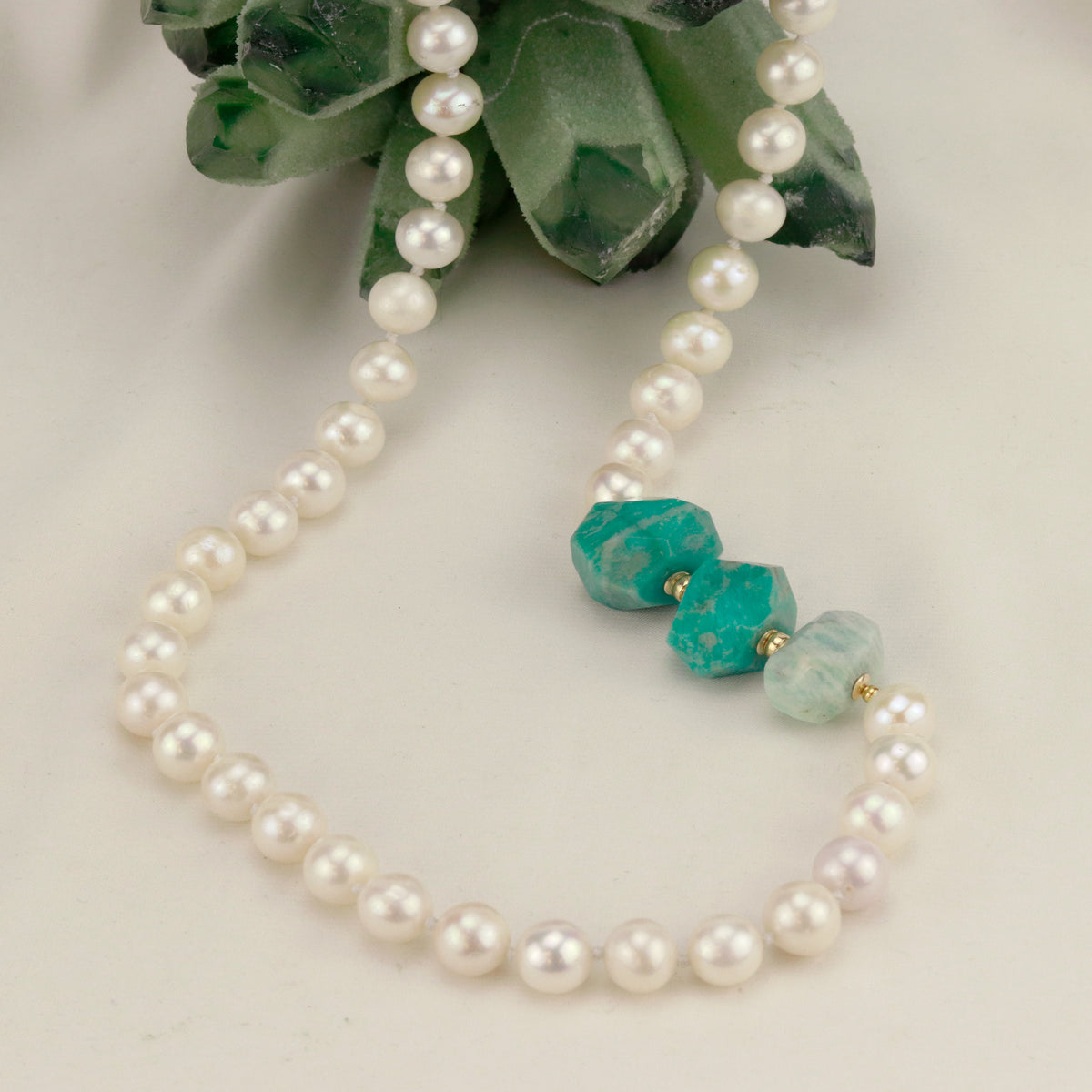 Pearl and Amazonite Necklace