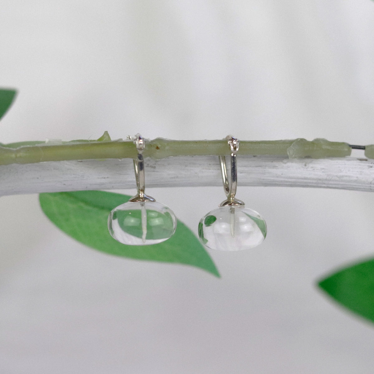 Rock Crystal Hinged Earrings
