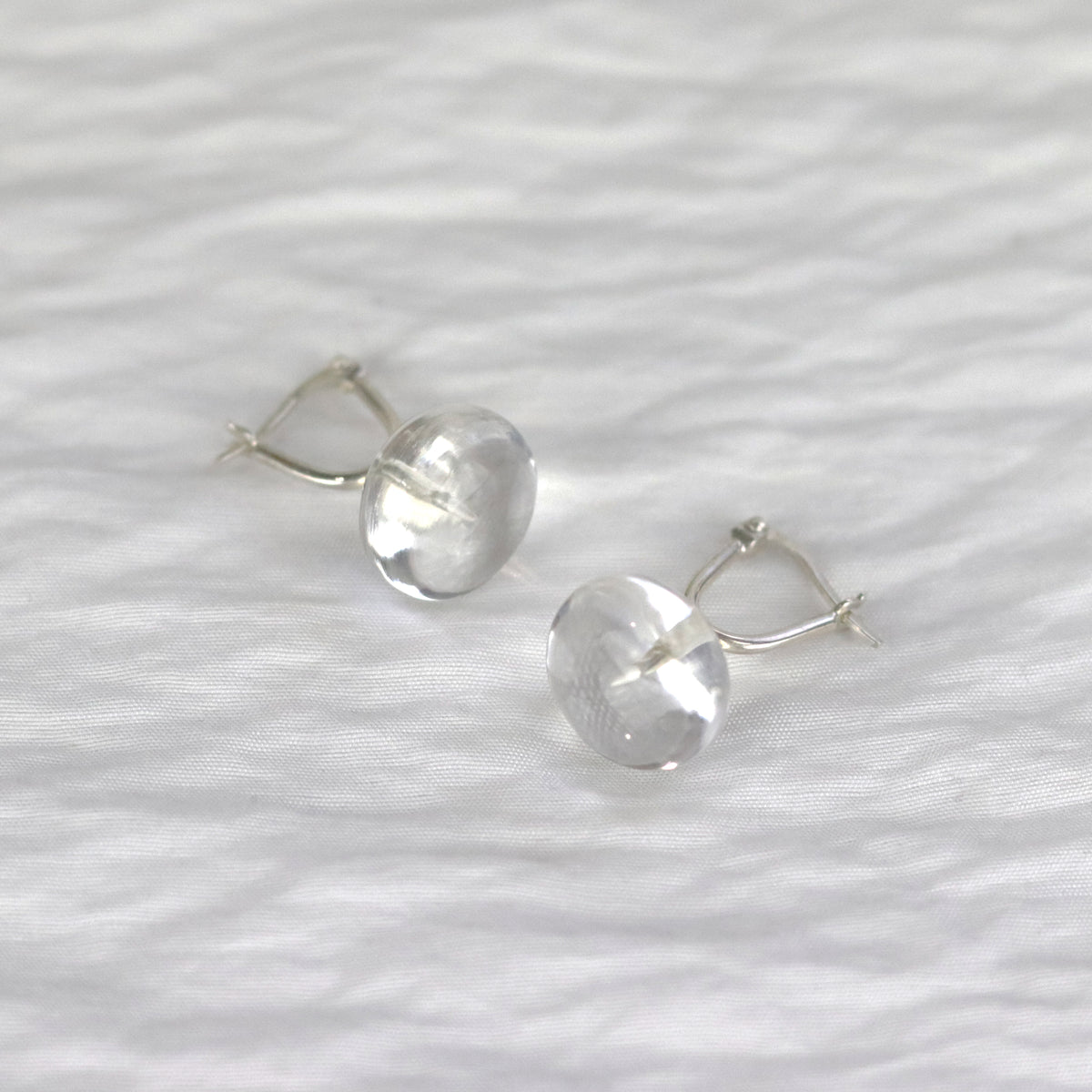 Rock Crystal Hinged Earrings