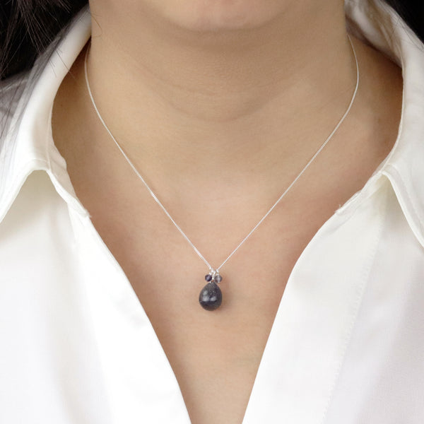 Smooth Sapphire & Iolite Pendant