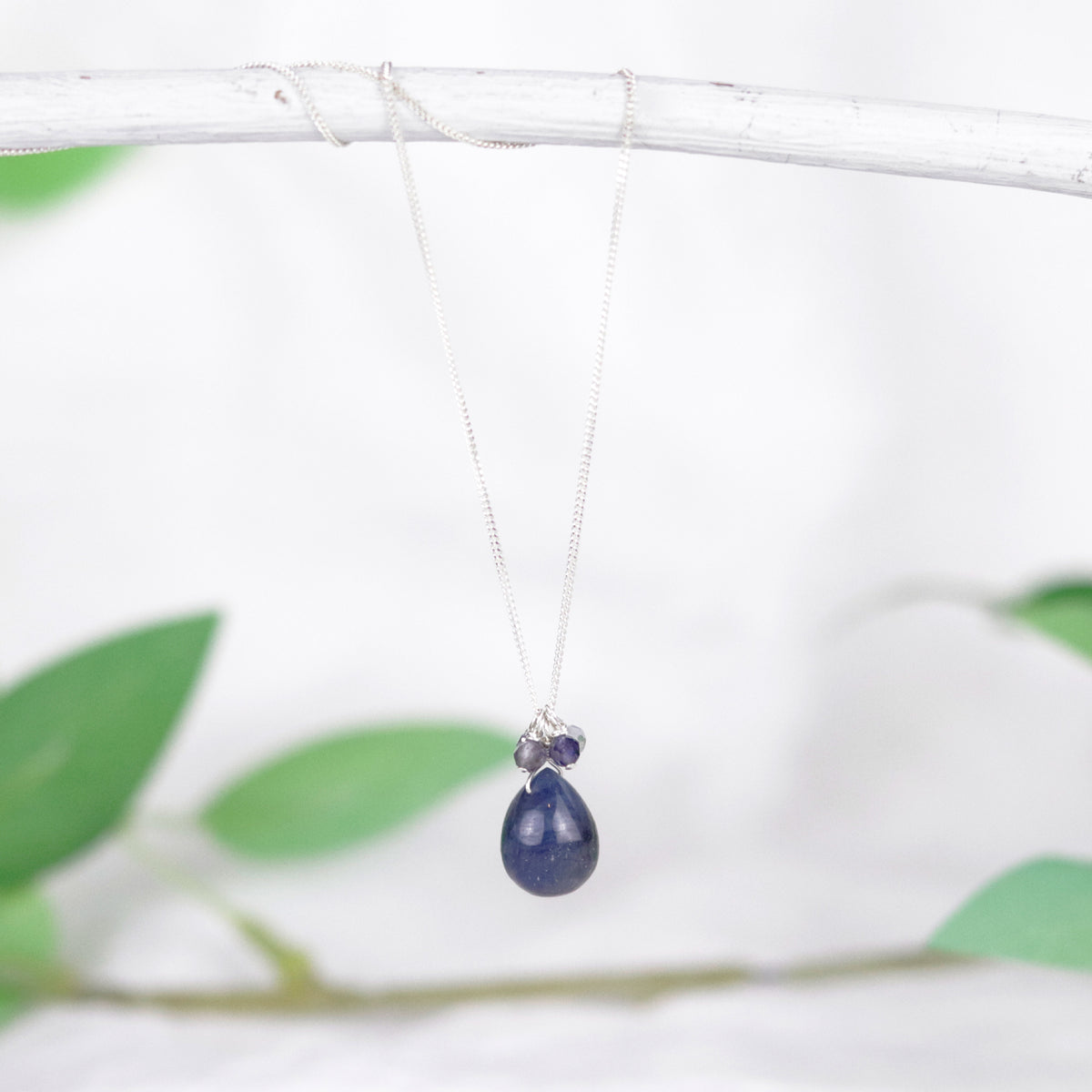 Smooth Sapphire & Iolite Pendant