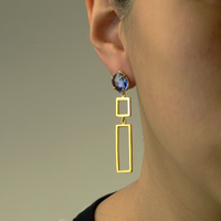 Cushion Cut Geometric Drop Earrings