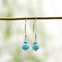Turquoise Stack Fish Hook Earrings