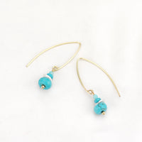 Turquoise Stack Fish Hook Earrings