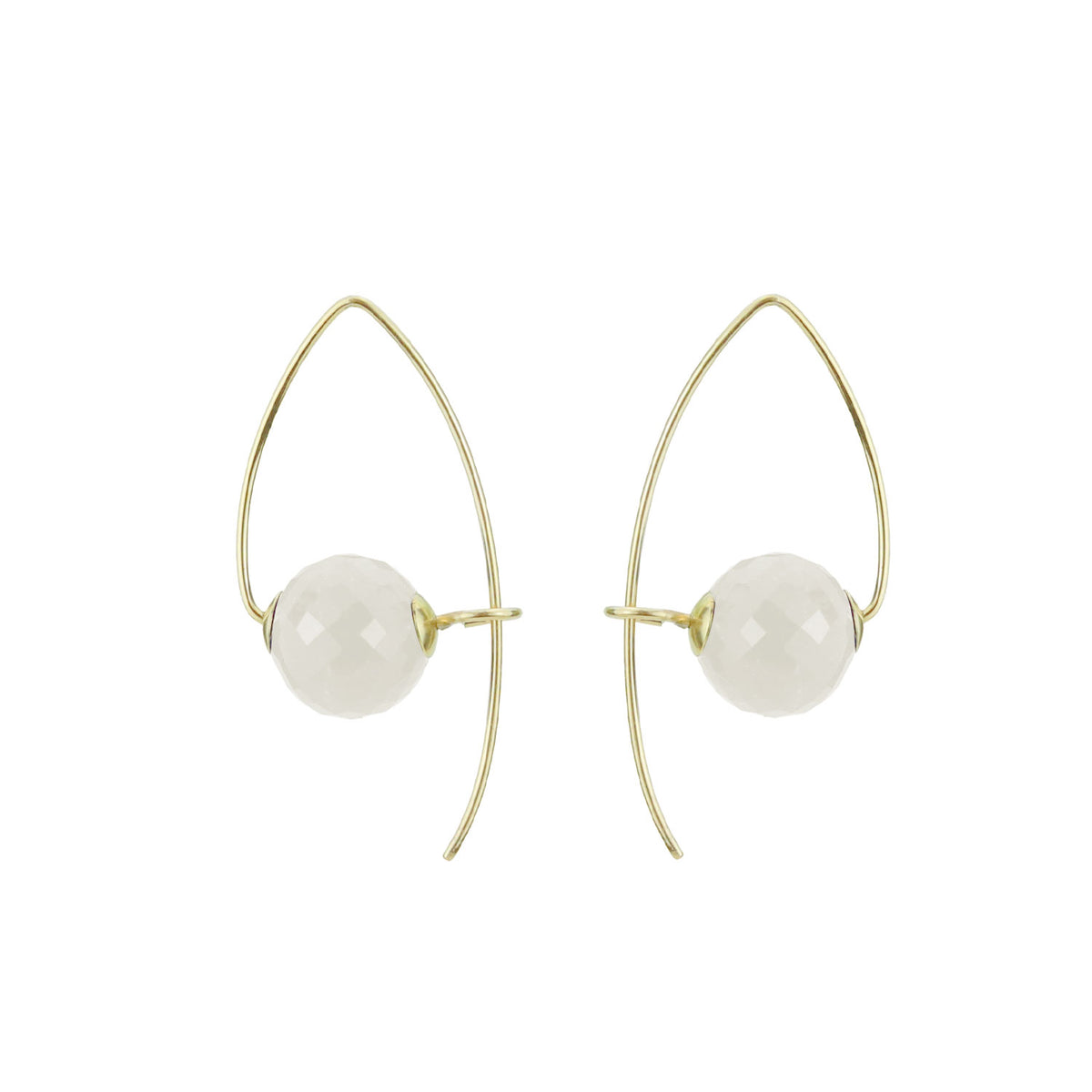 Modern Faceted Gemstone Sphere Earrings