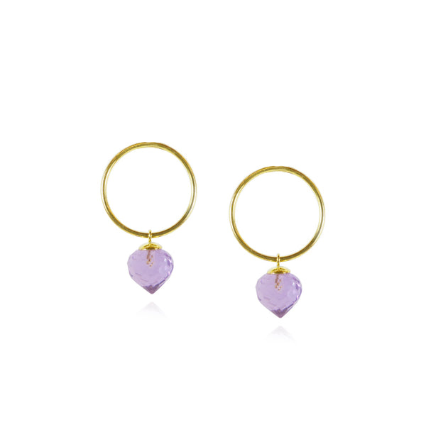 Amethyst Hoop Earrings