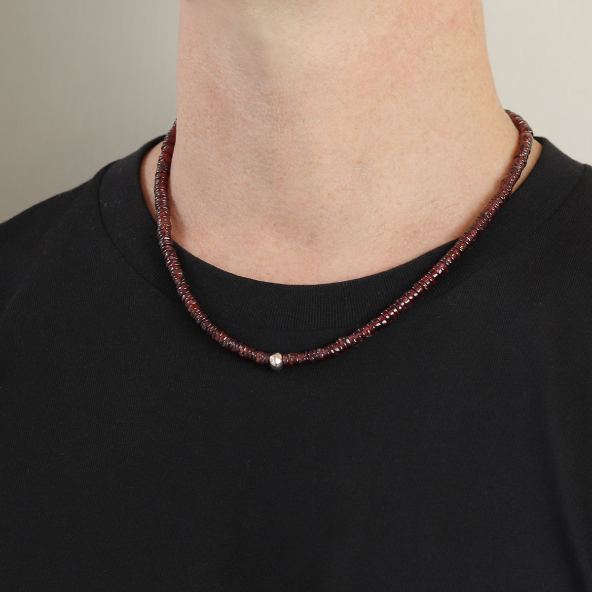 Heishi Bead Necklace with Silver Detail