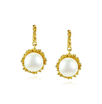 Large Textured Pearl Drop Earrings