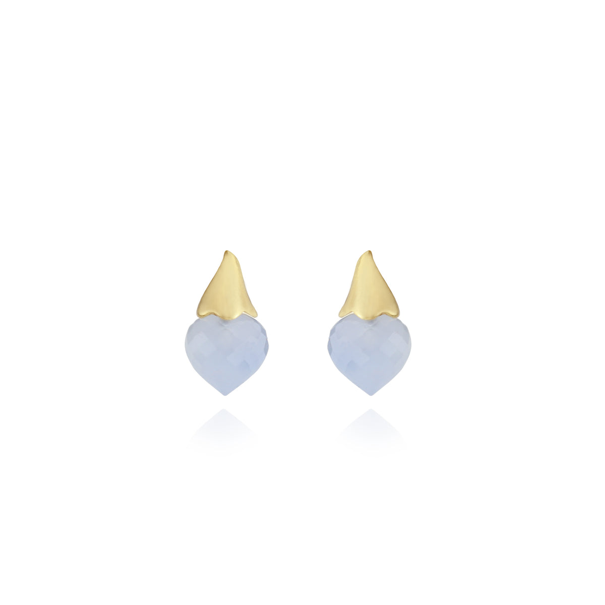 Blue Chalcedony Stud Earrings